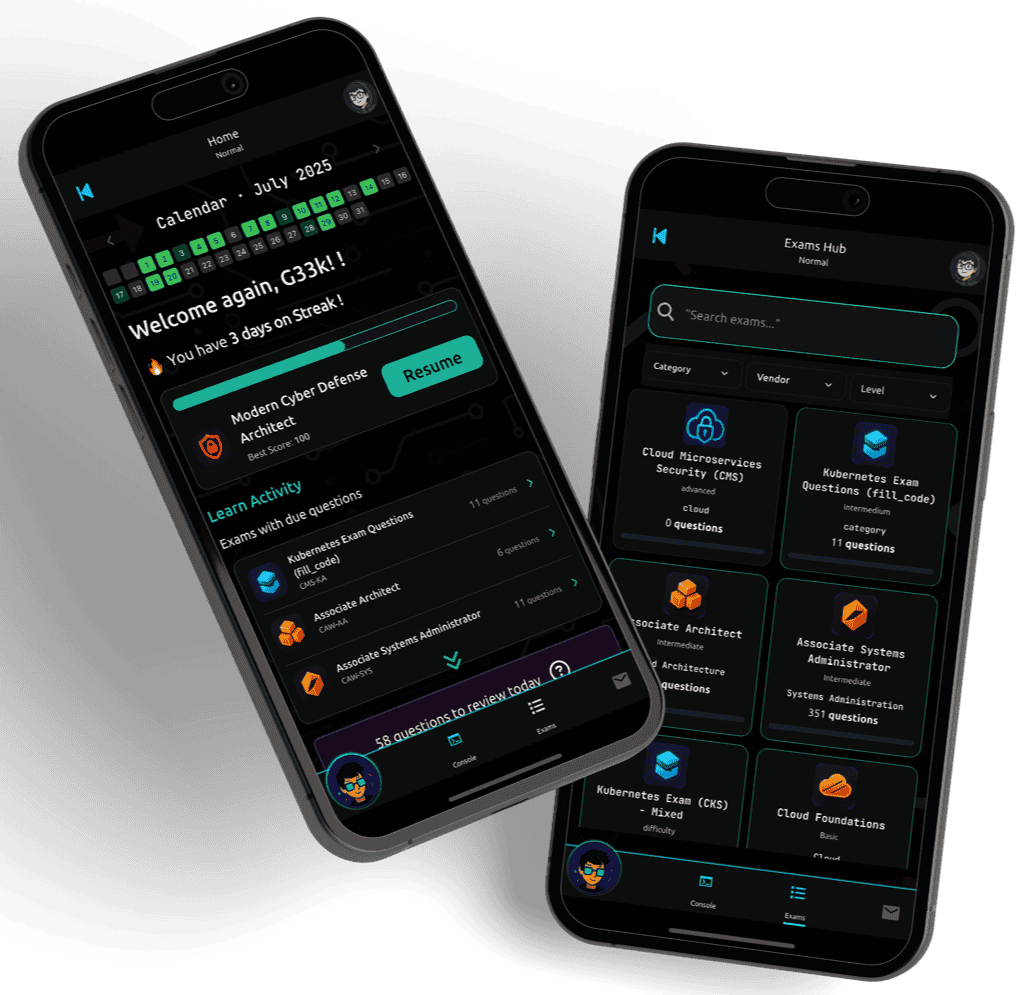CertiG33k App — Home & Exams Hub